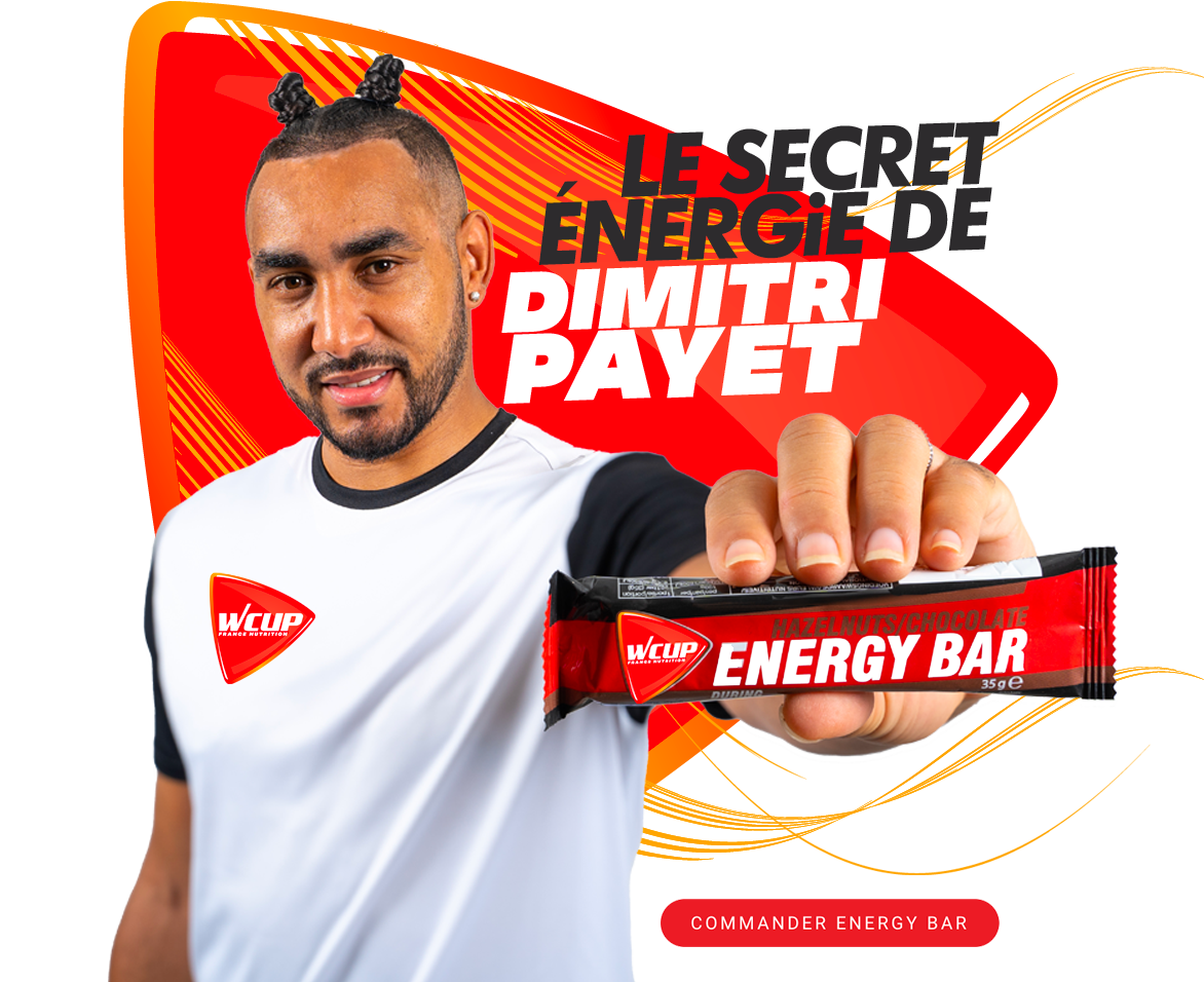 Dimitri Payet sa barre énergetique Energy bar wcup france nutrition énergie pour les sportifs